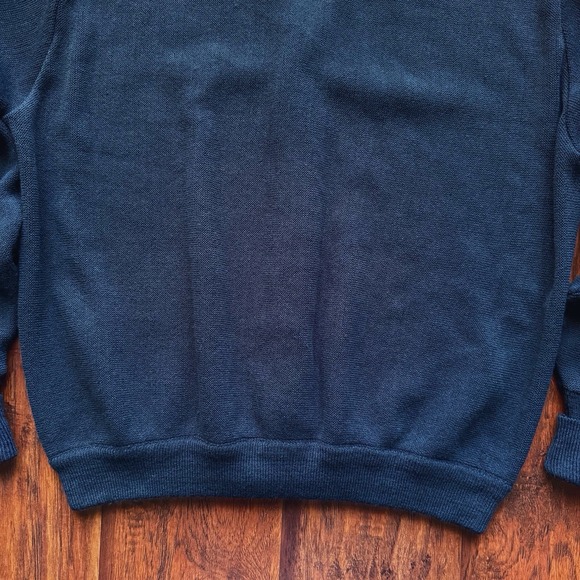 Vintage IZOD Golf Cardigan Sweater 90s Mens Large Navy Blue Embroidered Logo - Picture 15 of 16